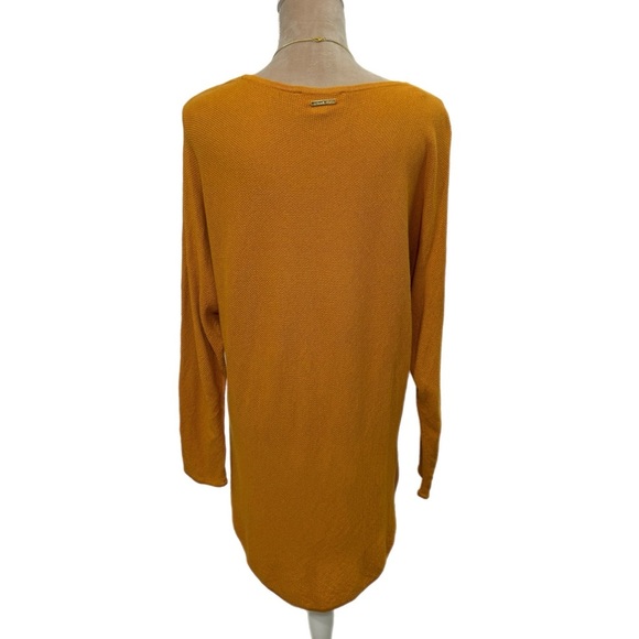 MICHAEL KORS Tunic Sweater Womens Sz L Autumn Yellow Long Sleeve Pullover Top - Picture 3 of 10